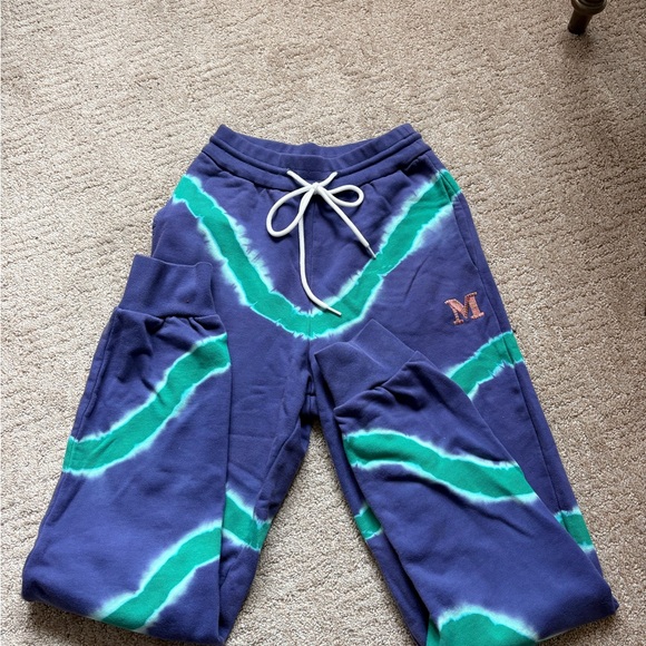 Missoni Pants - Missoni Navy & Teal Tie-Dye Sweatpants with Embroidered M